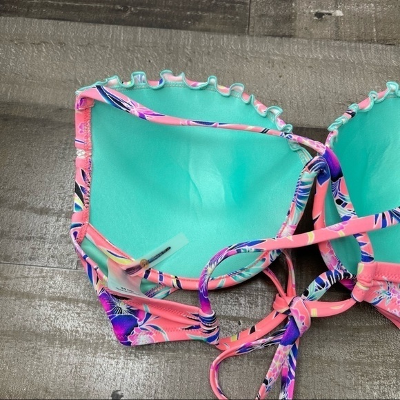 NWOT Shade & Shore Tropical Print Bikini Top - Picture 7 of 12